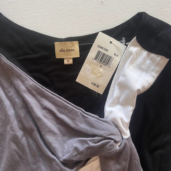 ELLA Moss Colorblock Bodycon Midi Dress Sleeveless Black Gray Size S NWT - Picture 5 of 10